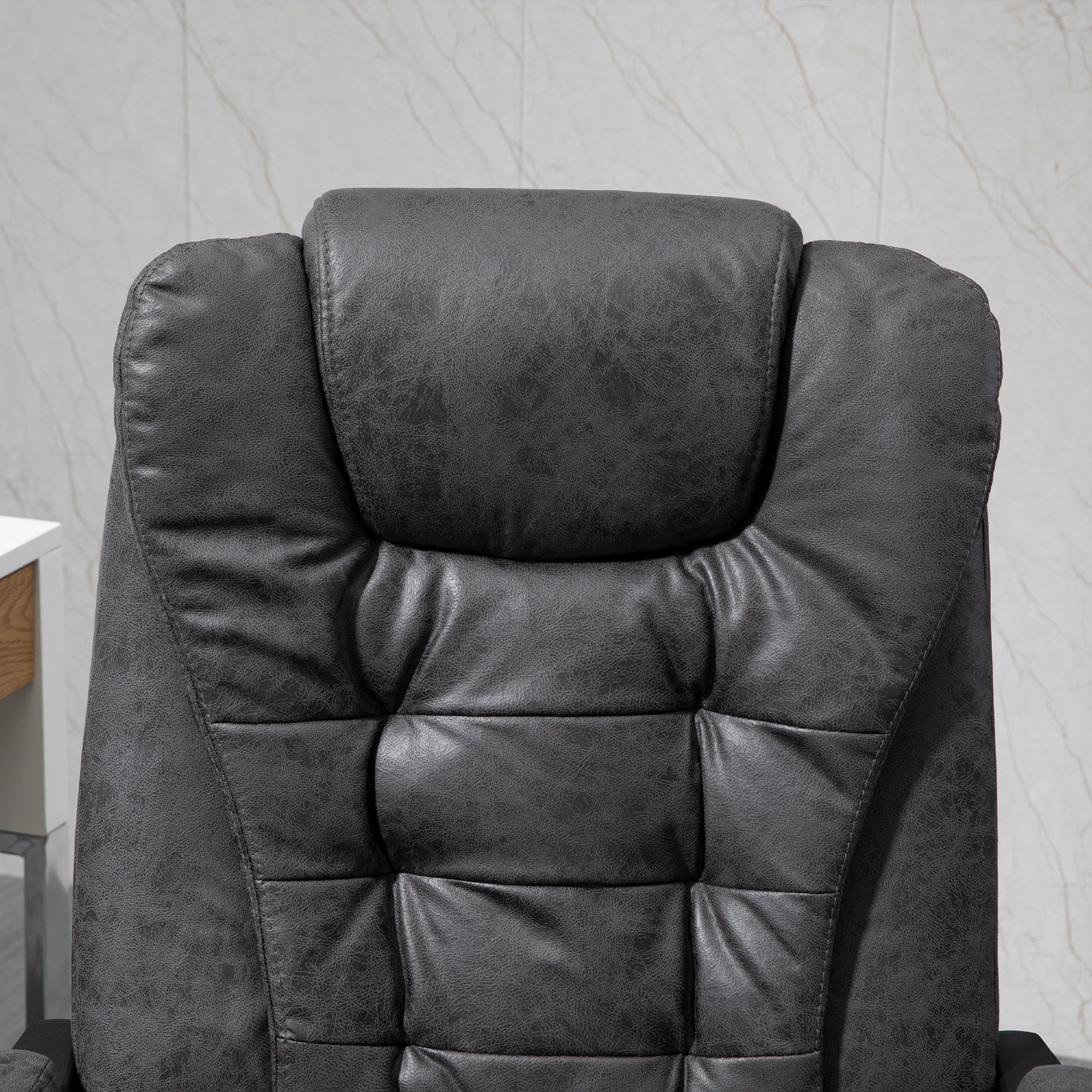 Vinsetto Heated 6 Points Vibration Massage Executive Office Chair Adjustable Swivel Ergonomic High Back Desk Chair Recliner with Footrest Dark Grey - Image 9