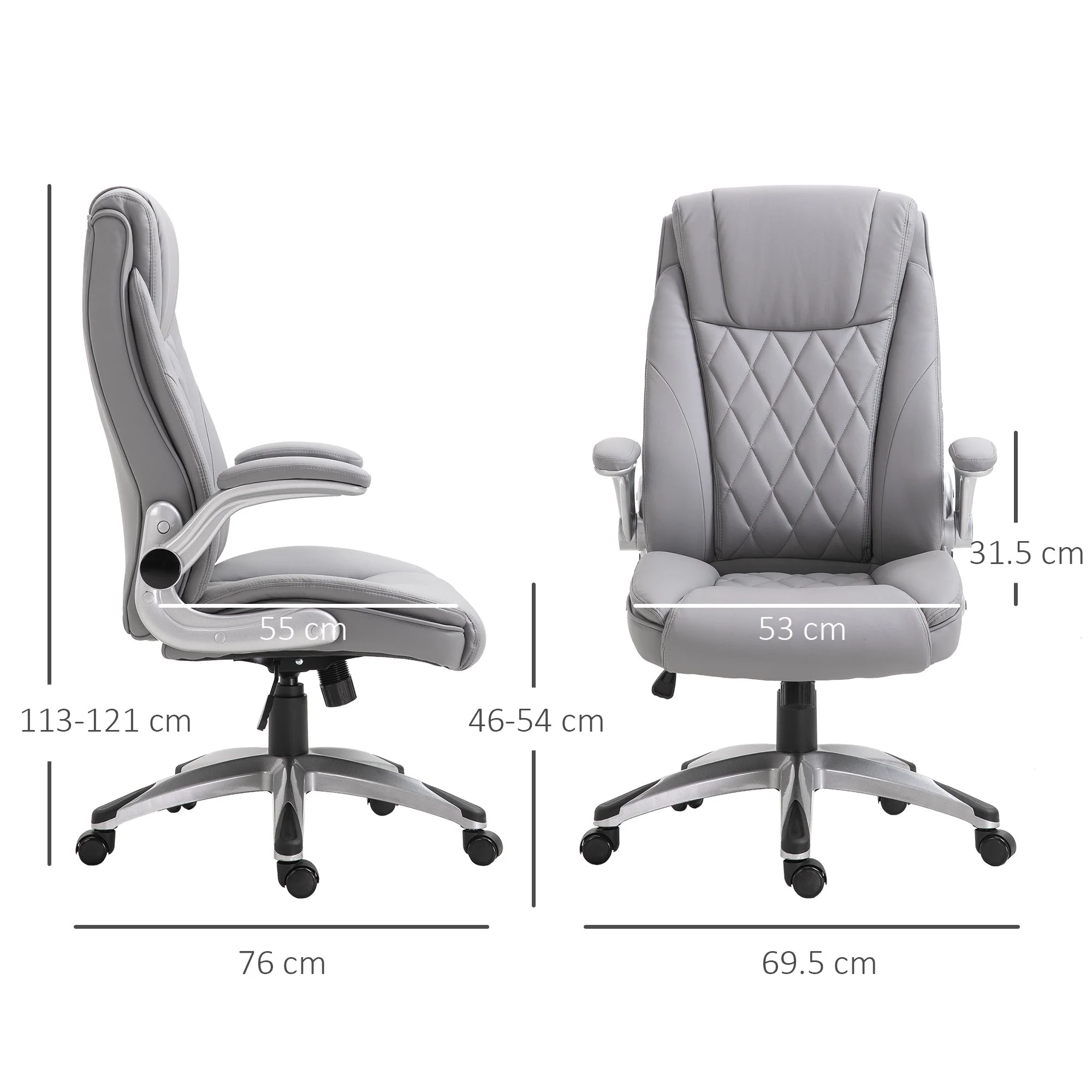 Vinsetto High Back Executive Office Chair Home Swivel PU Leather Ergonomic Chair - Image 2