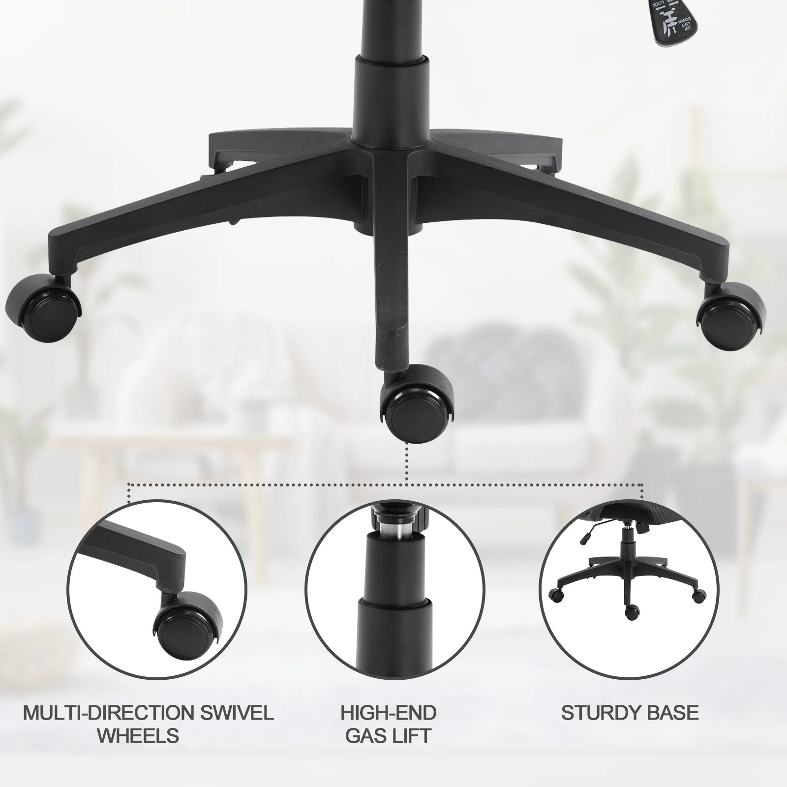 Vinsetto Mesh Ergonomic Home Office Chair w/ Headrest - Image 8