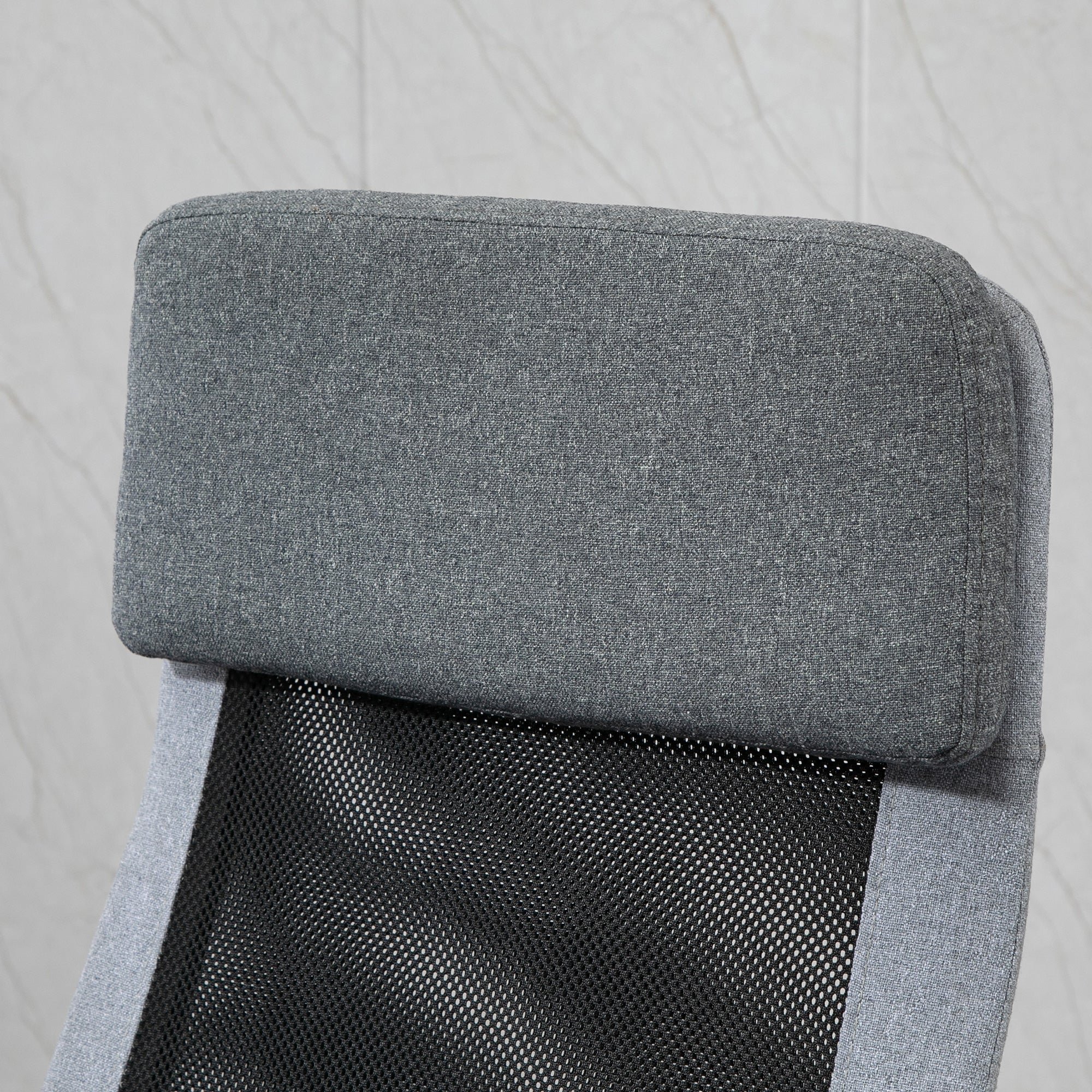 Vinsetto Office Chair Linen-Feel Mesh Fabric High Back Swivel Computer Task Desk Chair For Home With Arm Wheels Grey - Image 9