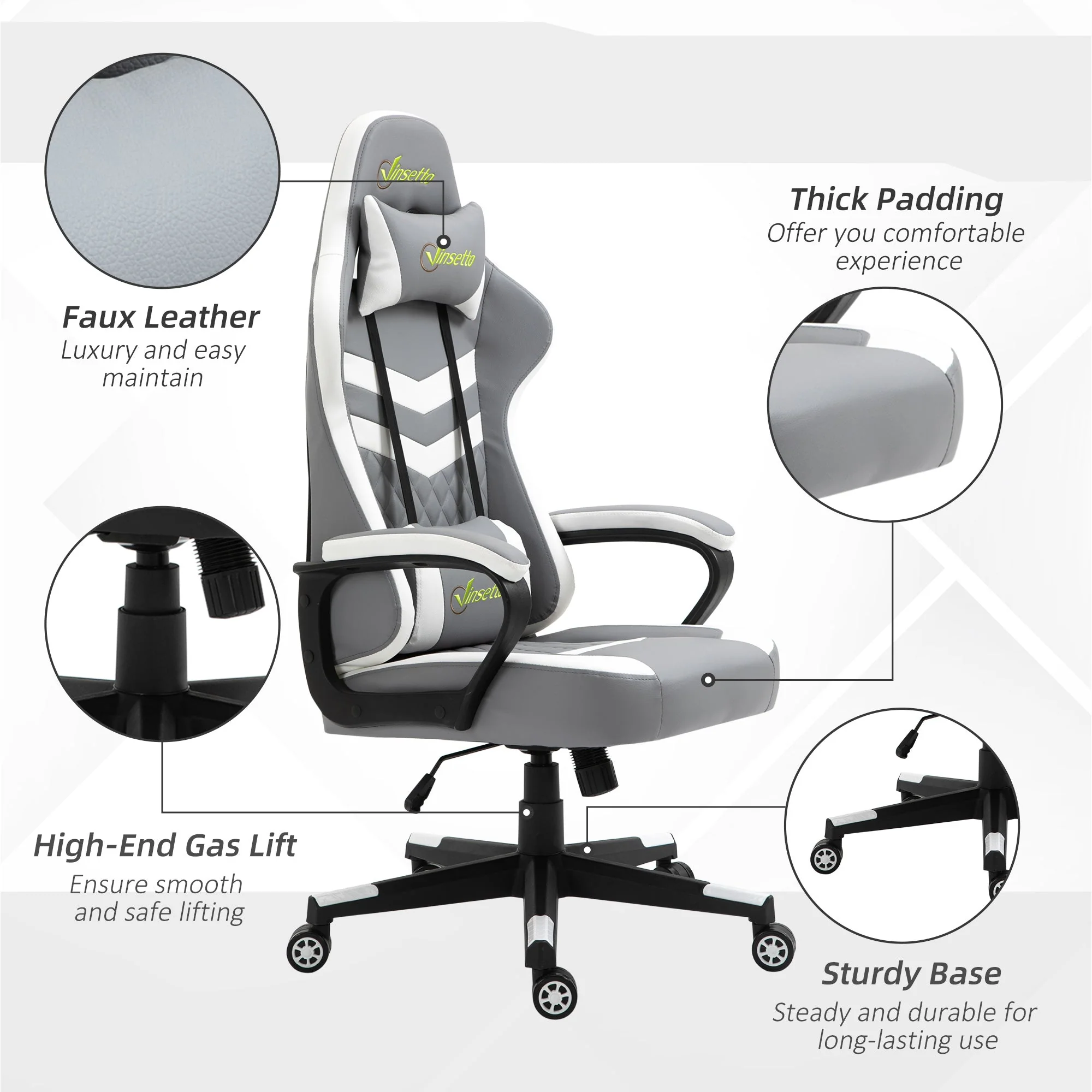 Vinsetto Racing Gaming Chair with Lumbar Support - Image 7
