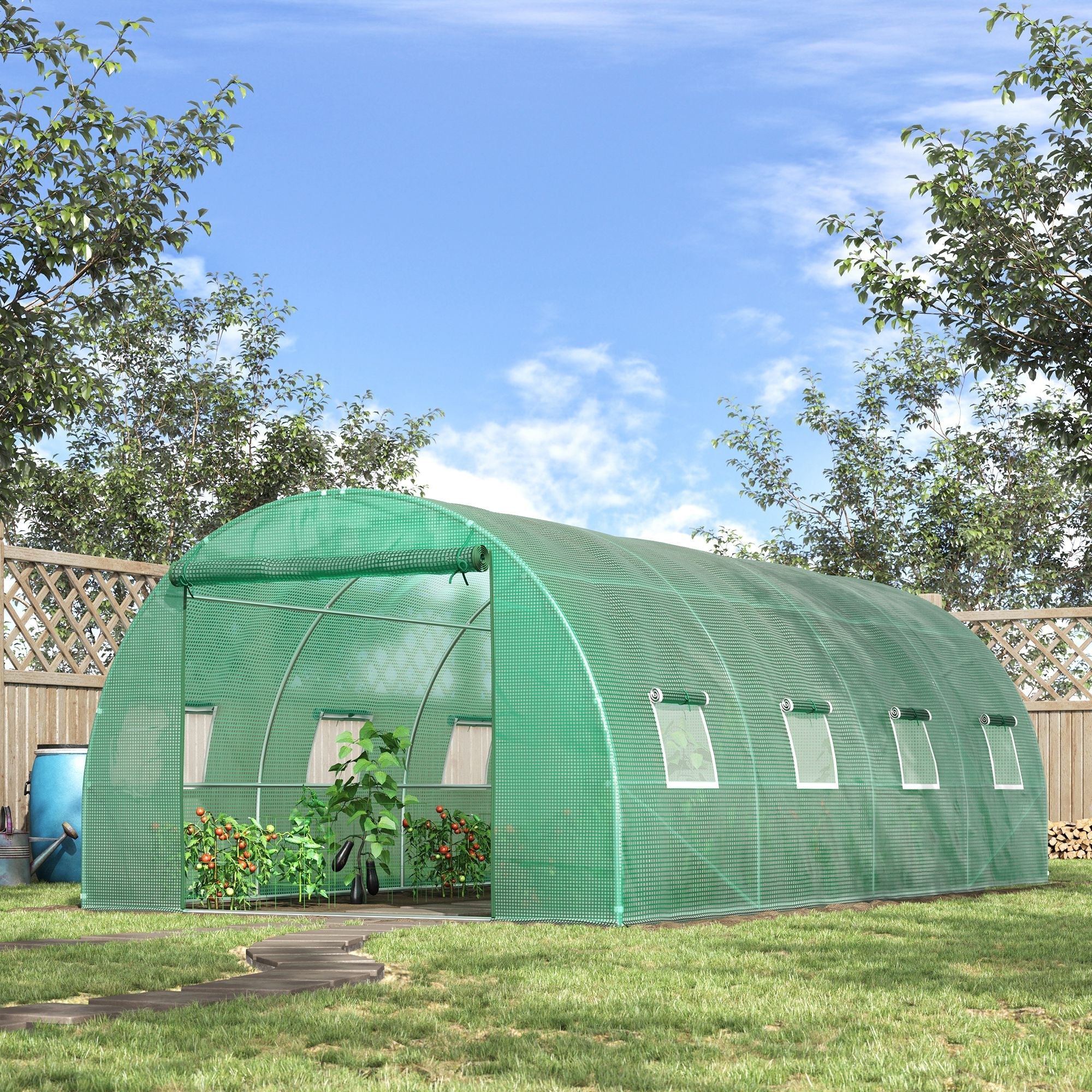 Walk in Polytunnel Garden Greenhouse Window Door Outdoor Plant Flower 6 x 3M - Image 2