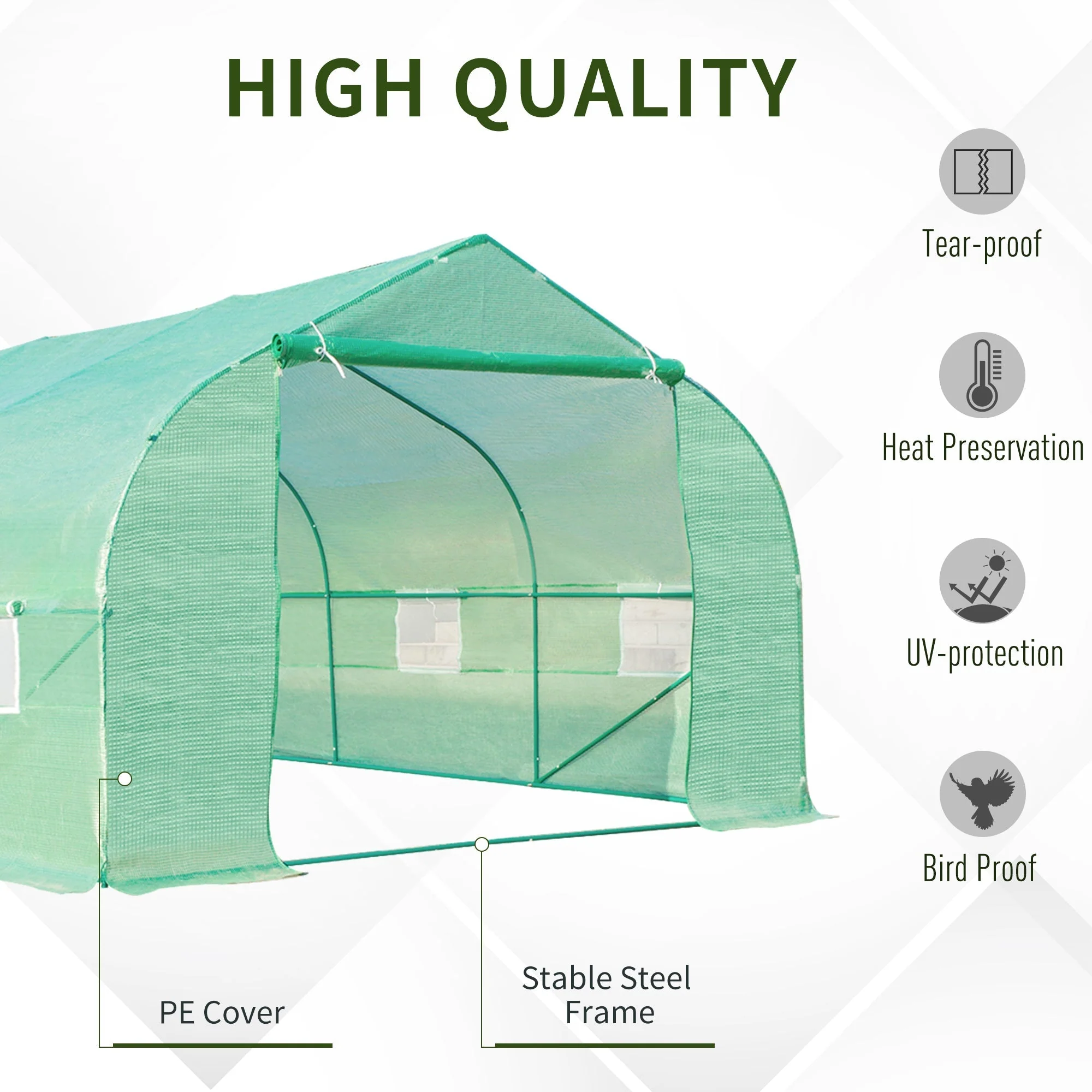 Walk in Polytunnel Greenhouse - Image 4