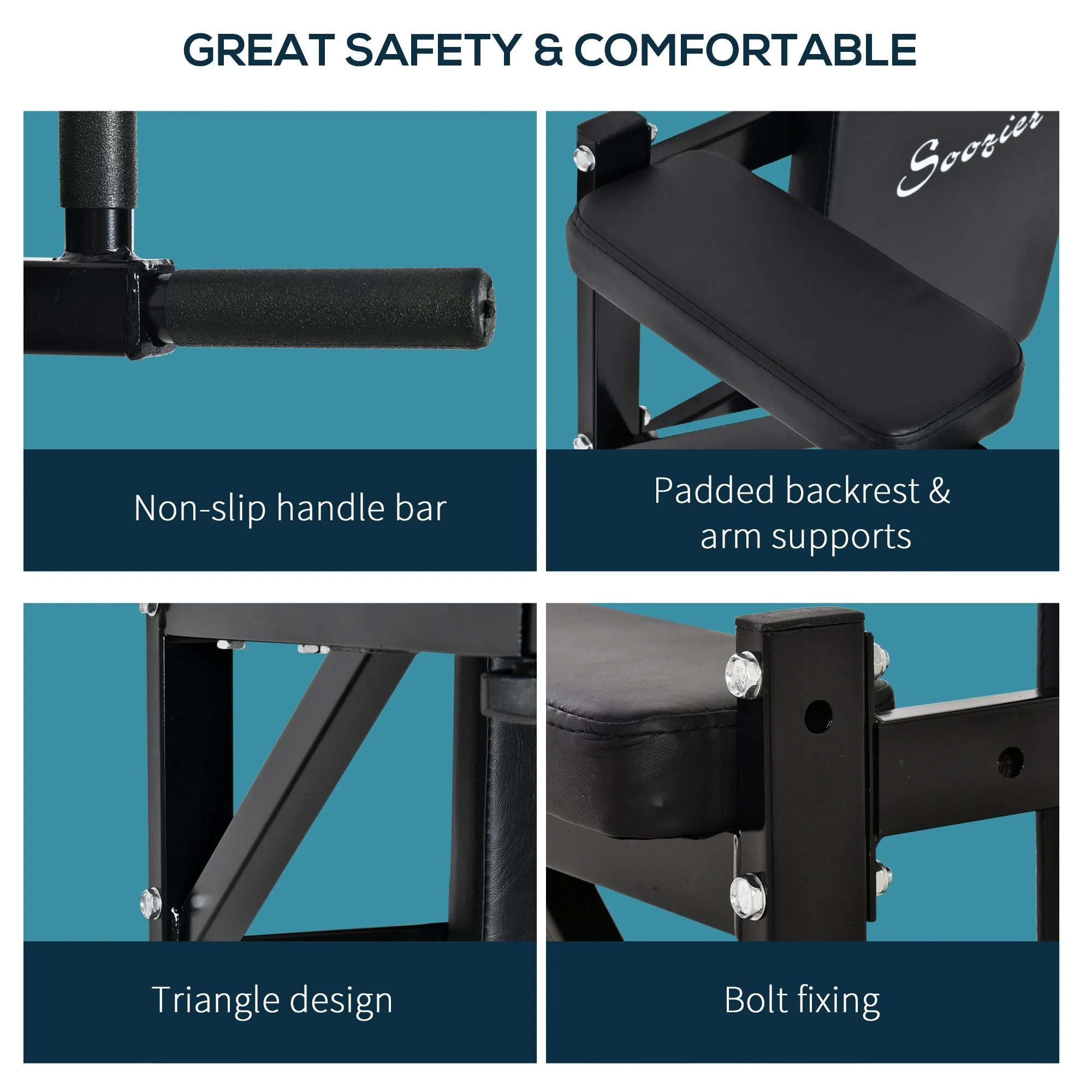 Wall Mounted Dip Station Rack-Black - Image 6