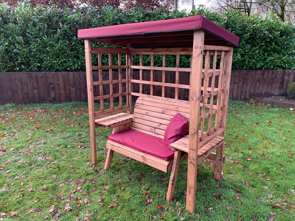 Wentworth Garden Arbour by Charles Taylor - 2 Seats Burgundy Cushions - Image 15