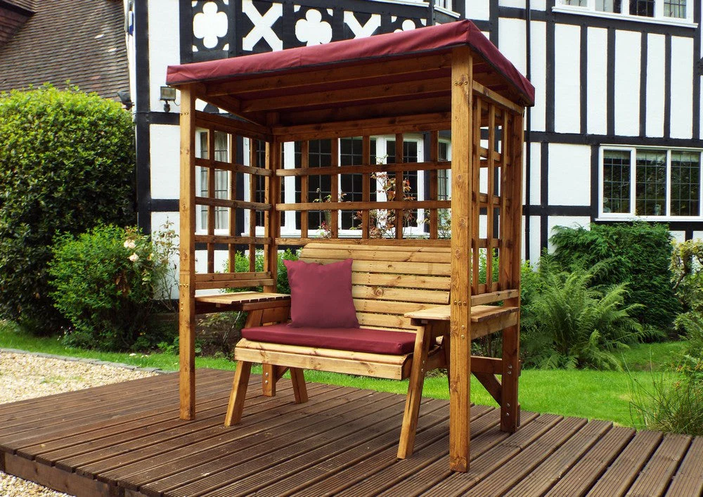Wentworth Garden Arbour by Charles Taylor - 2 Seats Burgundy Cushions - Image 8