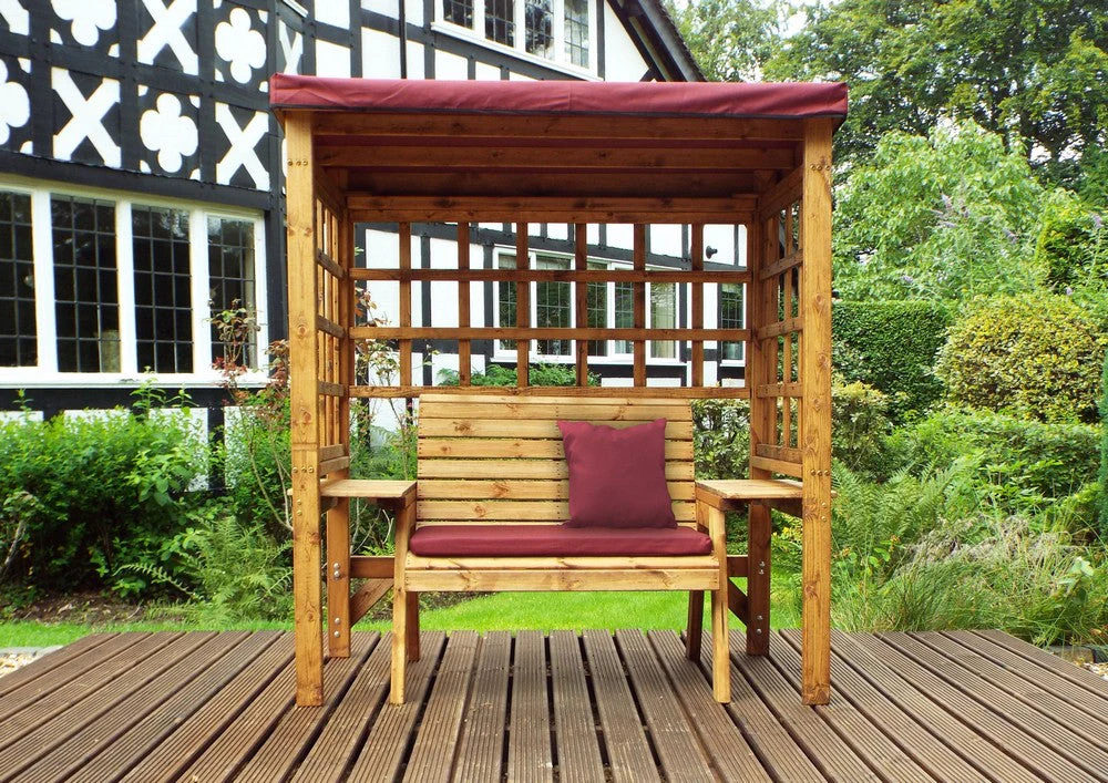 Wentworth Garden Arbour by Charles Taylor - 2 Seats Burgundy Cushions - Image 9