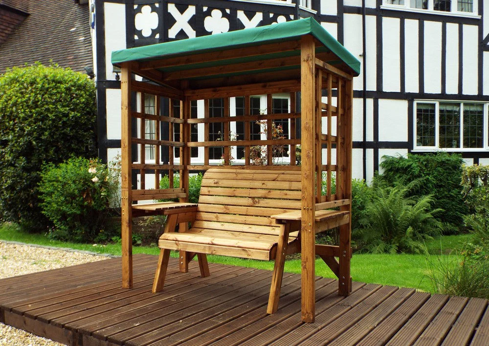 Wentworth Garden Arbour by Charles Taylor - 2 Seats Green Cushions - Image 3