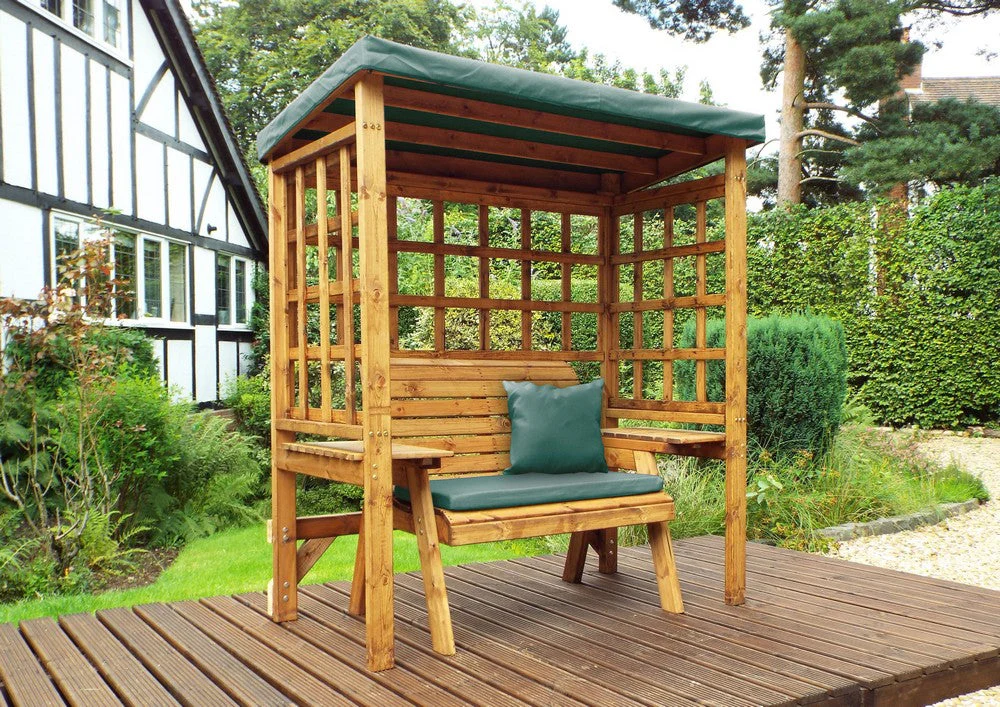 Wentworth Garden Arbour by Charles Taylor - 2 Seats Green Cushions - Image 7