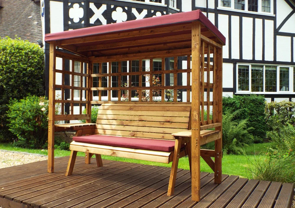 Wentworth Garden Arbour by Charles Taylor - 3 Seats Burgundy Cushions - Image 6