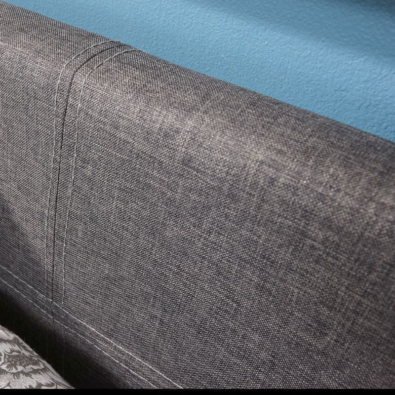 Winston King Size Ottoman Bed Fabric Grey 5 x 7ft - Image 3