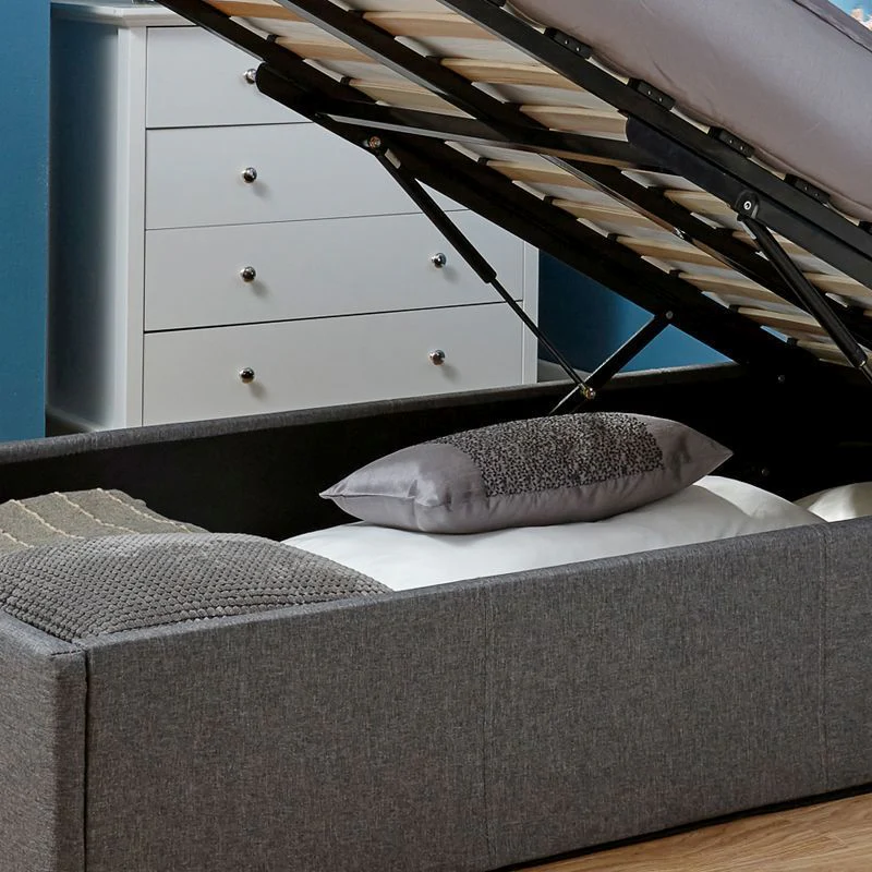 Winston Single Ottoman Bed Fabric Grey 3 x 7ft - Image 5