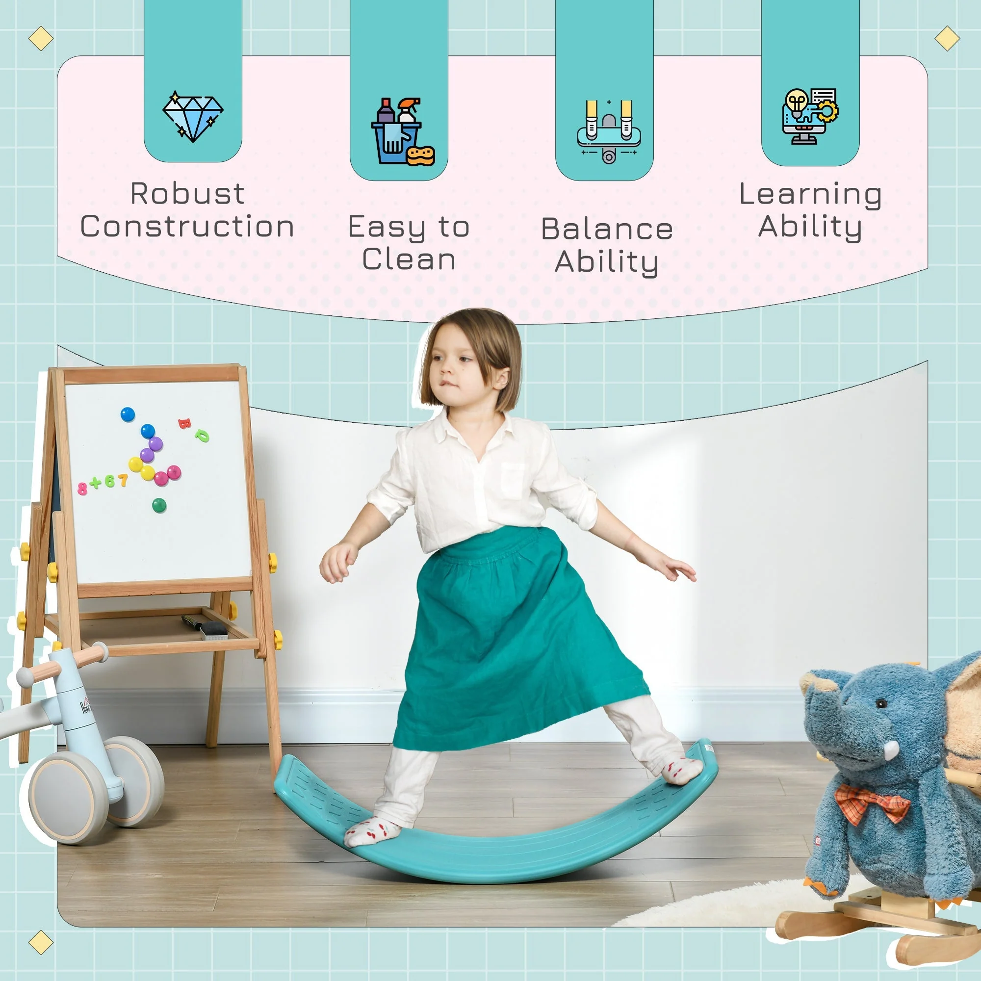 Wobble Balance Board 3 to 6 Years Blue by Zonekiz - Image 4