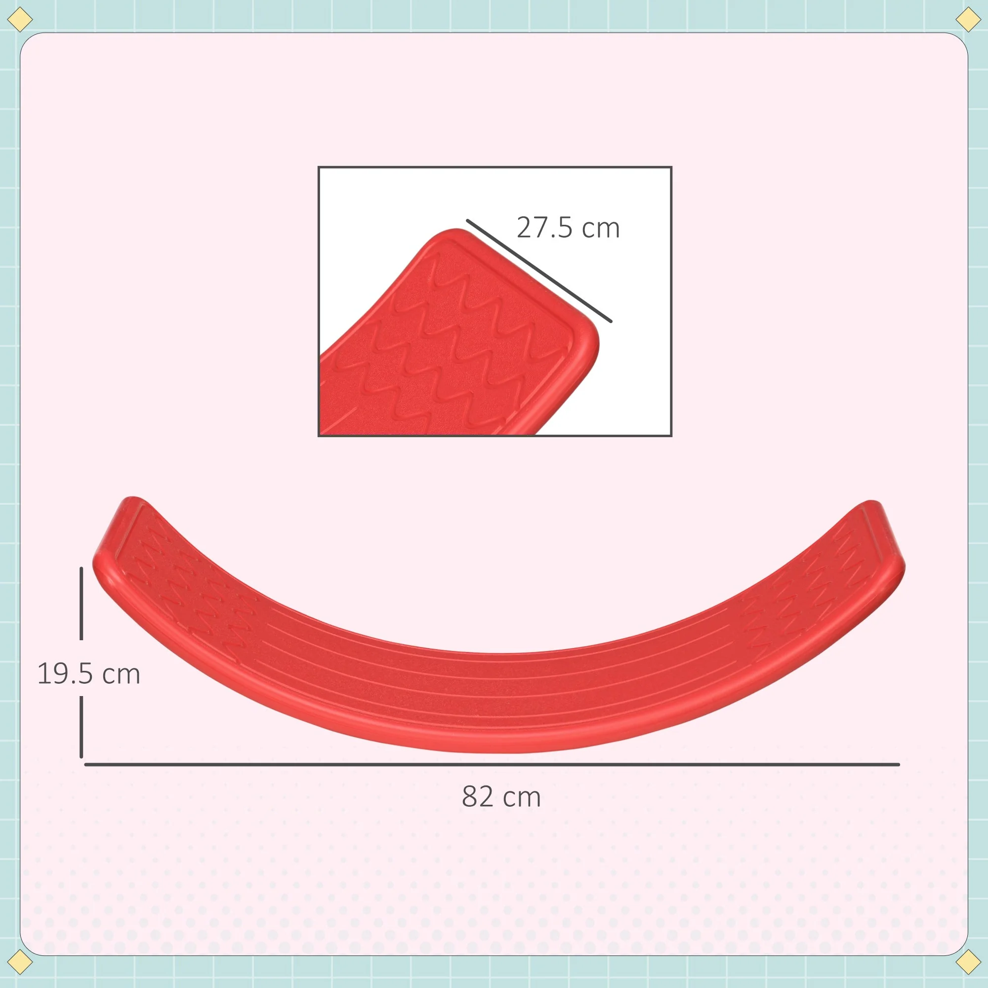 Wobble Balance Board 3 to 6 Years Red by Zonekiz - Image 3