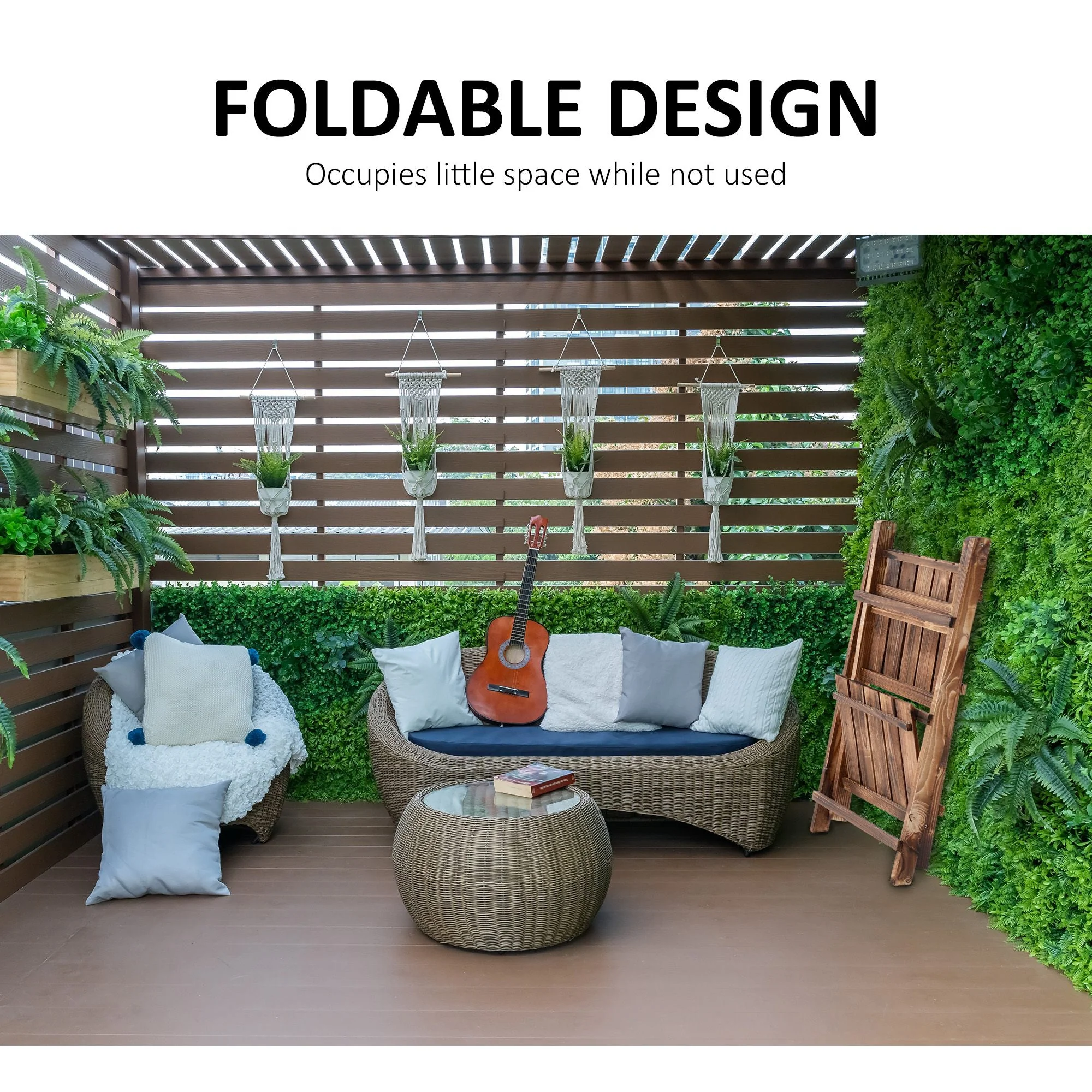Wooden Folding Flower Pot Stand 3 Tier Garden Planter Display Ladder Gardener Storage Shelves Rack Herb Holder 80L x 37W x 93H cm - Image 7