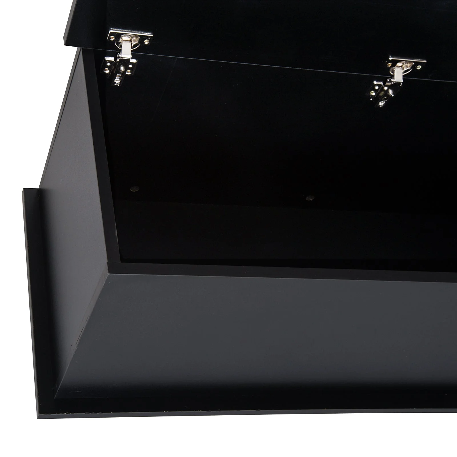 Wooden Storage Box Clothes Toy Chest Bench Seat Ottoman Bedding Blanket Trunk Container With Lid Black - Image 8