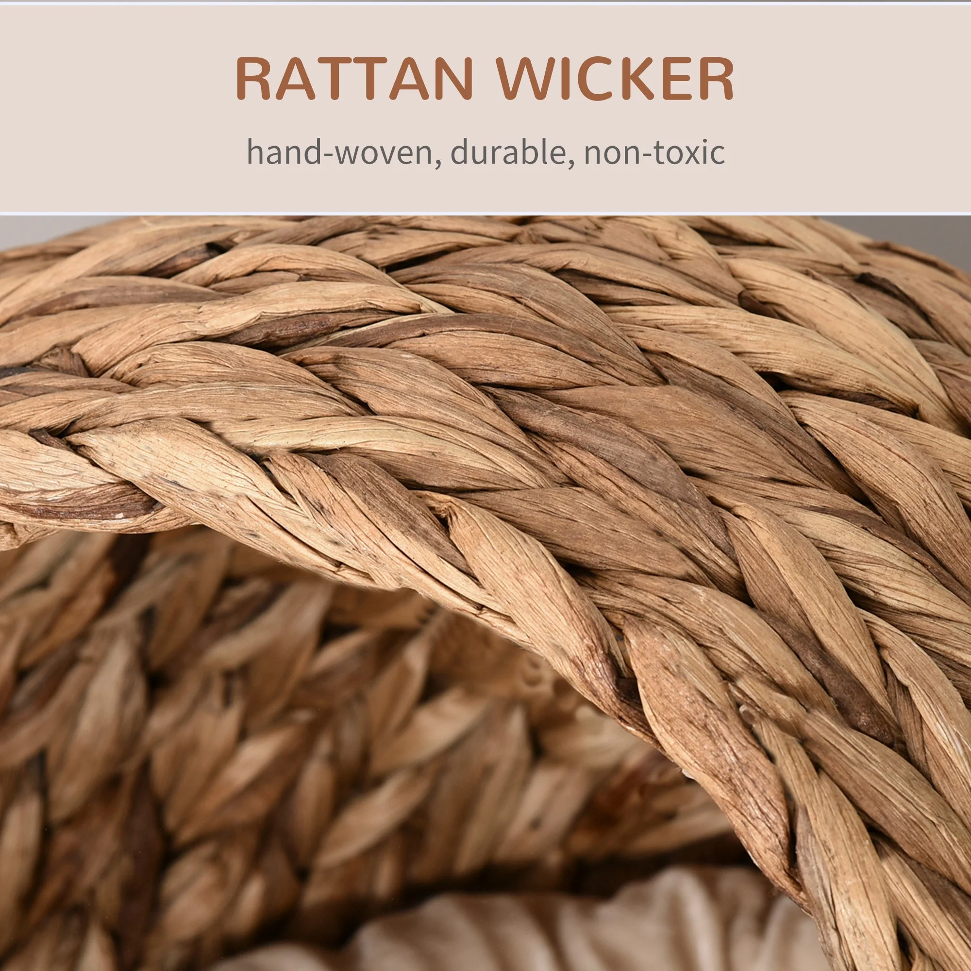 Woven 50 x 42cm Cat Bed Cyclindrical by Pawhut - Image 6