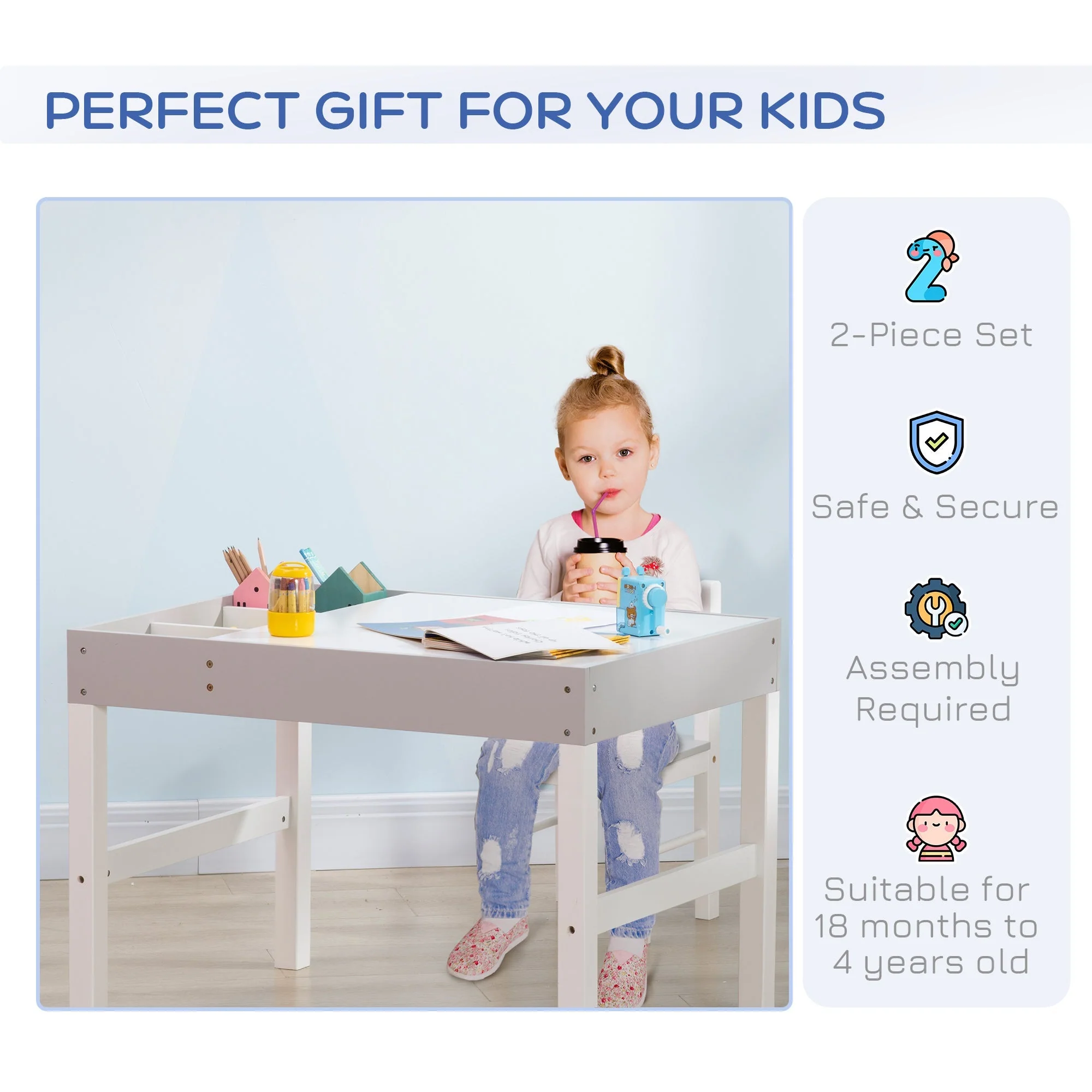 ZONEKIZ Kids Table and Chair Set - Image 5
