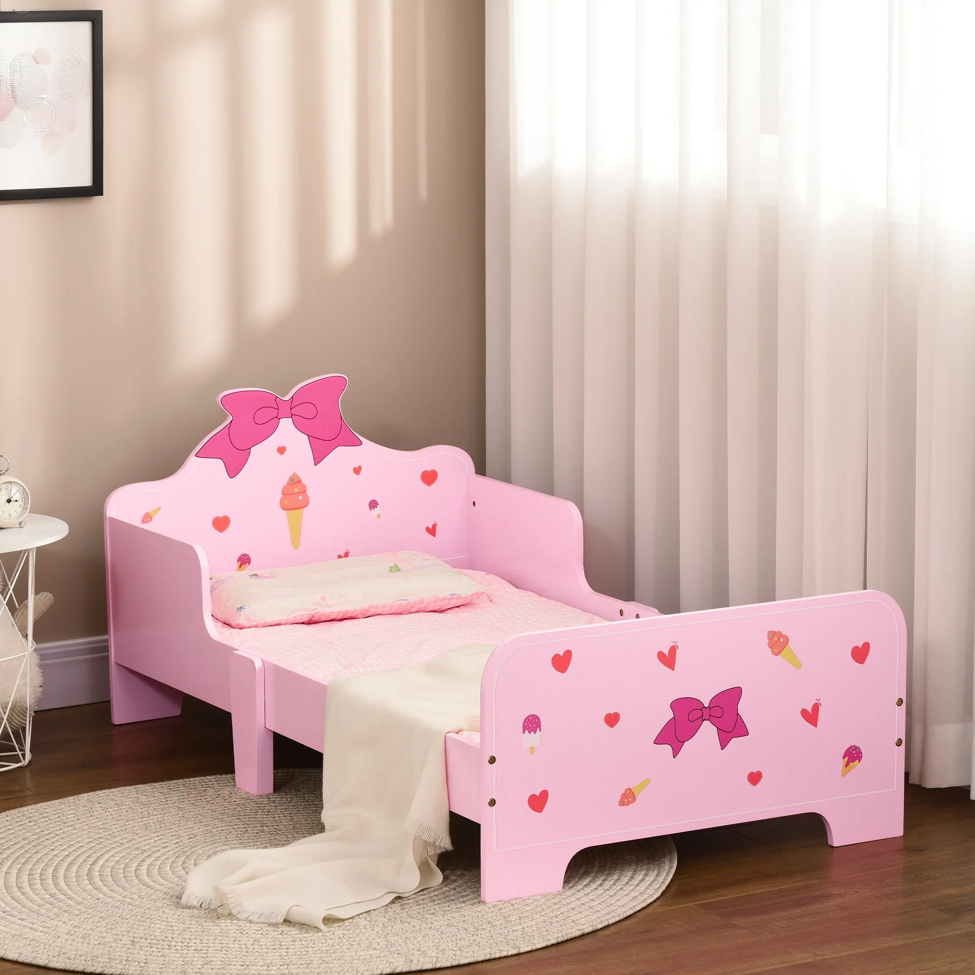 ZONEKIZ Princess-Themed Kids Toddler Bed w/ Cute Patterns - Image 6